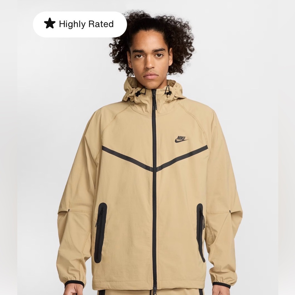 Nike Men's Beige Windbreaker Jacket Size M